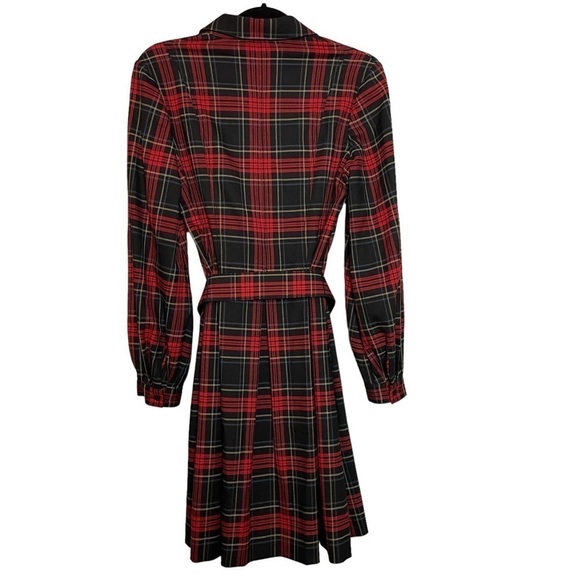 Cremieux Plaid Pleated Shirt Dress w/ Matching Belt Sz. 4 - Picture 8 of 16